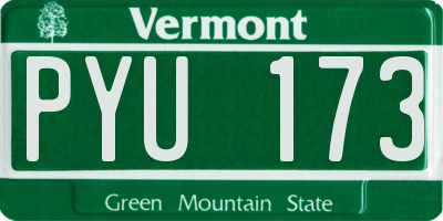 VT license plate PYU173
