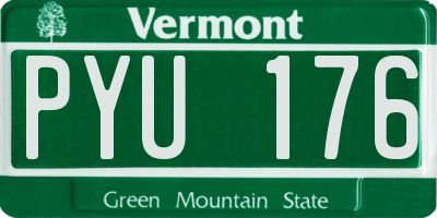 VT license plate PYU176