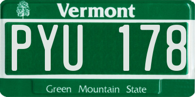 VT license plate PYU178