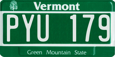 VT license plate PYU179