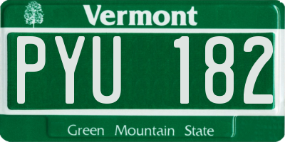 VT license plate PYU182