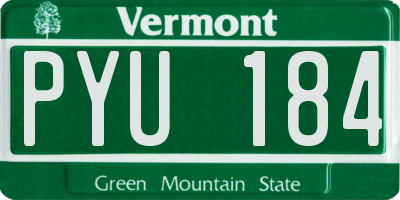 VT license plate PYU184