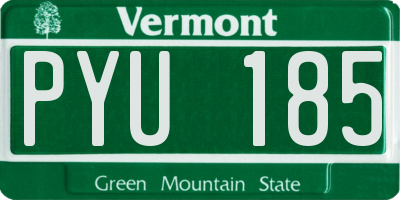VT license plate PYU185