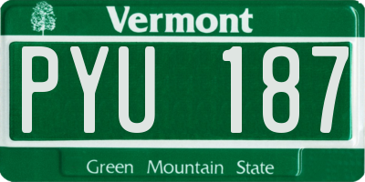 VT license plate PYU187