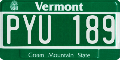VT license plate PYU189