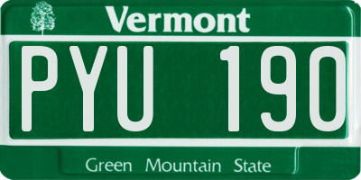VT license plate PYU190