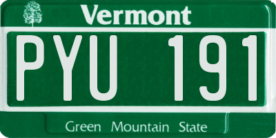 VT license plate PYU191