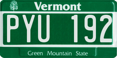 VT license plate PYU192