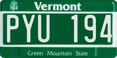 VT license plate PYU194