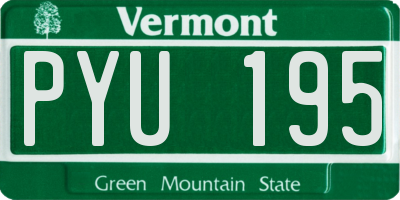 VT license plate PYU195