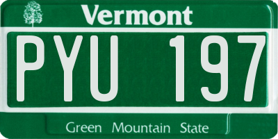 VT license plate PYU197