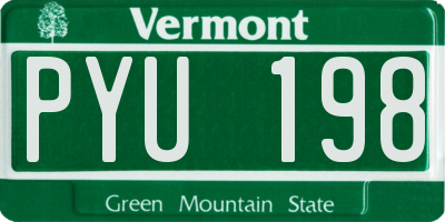 VT license plate PYU198