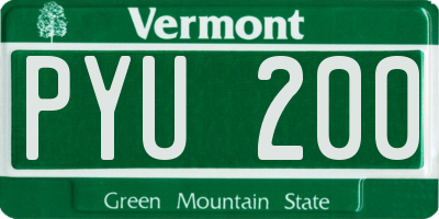 VT license plate PYU200