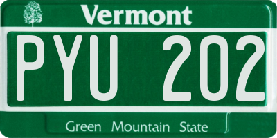 VT license plate PYU202