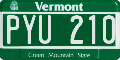 VT license plate PYU210