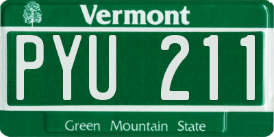VT license plate PYU211