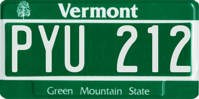 VT license plate PYU212