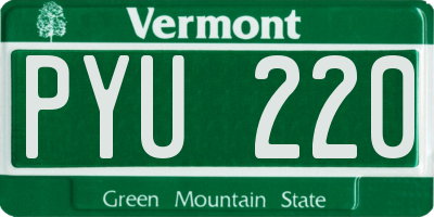 VT license plate PYU220