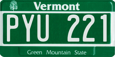 VT license plate PYU221