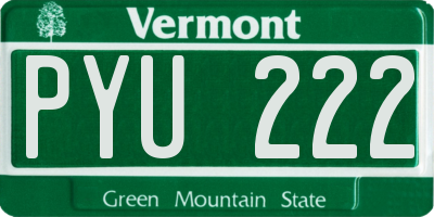 VT license plate PYU222