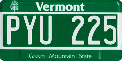 VT license plate PYU225
