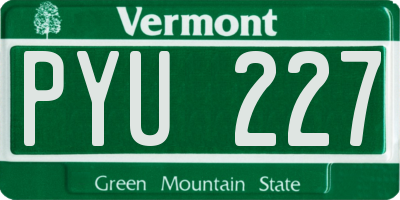 VT license plate PYU227