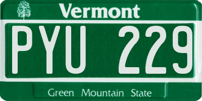 VT license plate PYU229