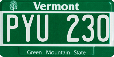 VT license plate PYU230