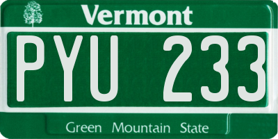 VT license plate PYU233