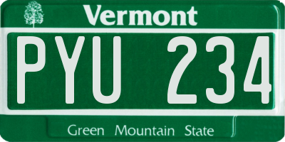 VT license plate PYU234