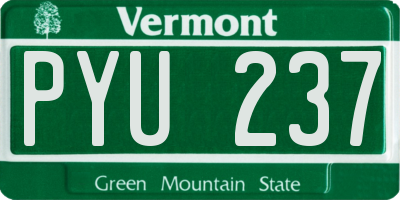 VT license plate PYU237