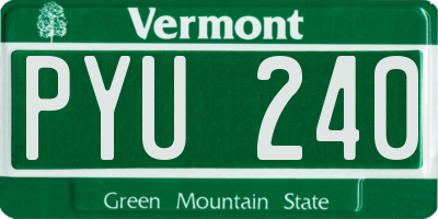 VT license plate PYU240