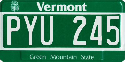 VT license plate PYU245
