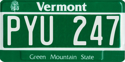 VT license plate PYU247