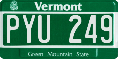 VT license plate PYU249
