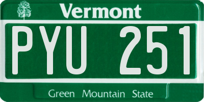 VT license plate PYU251