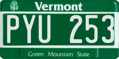 VT license plate PYU253