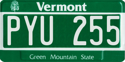 VT license plate PYU255