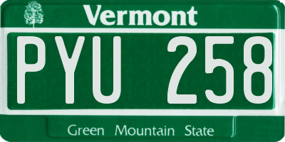 VT license plate PYU258