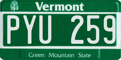 VT license plate PYU259