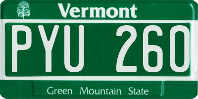 VT license plate PYU260