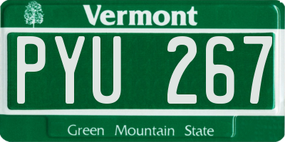 VT license plate PYU267