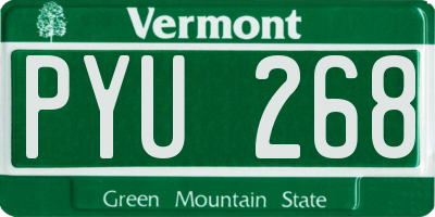 VT license plate PYU268