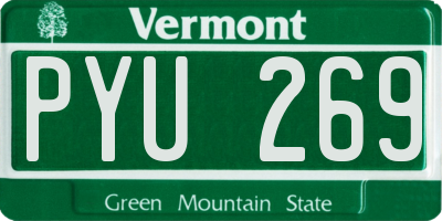 VT license plate PYU269