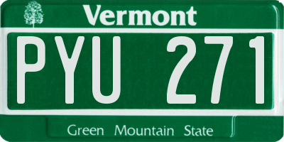 VT license plate PYU271