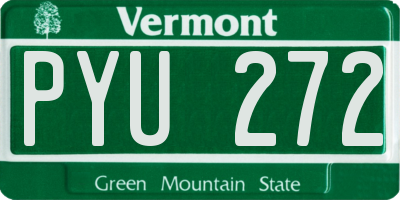 VT license plate PYU272