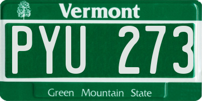VT license plate PYU273