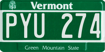 VT license plate PYU274