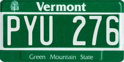 VT license plate PYU276