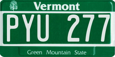 VT license plate PYU277